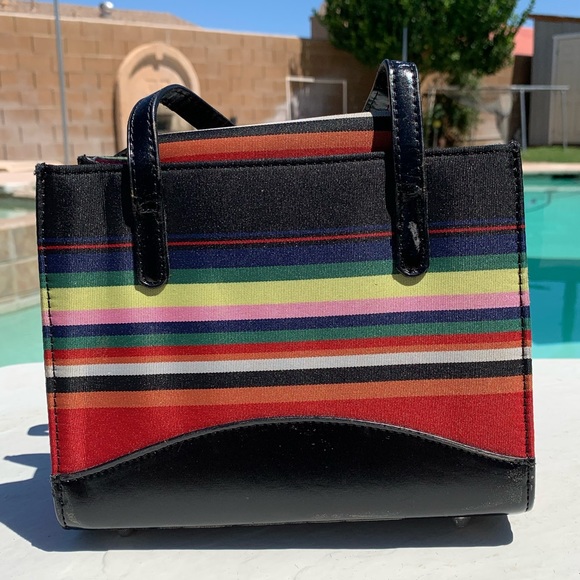 Vintage Kate Spade Rainbow Striped Handbag - Picture 3 of 12